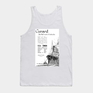 Cunard - Ocean Liners - 1931 Vintage Advert Tank Top